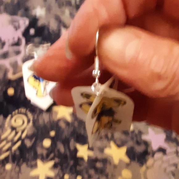 1987 Vintage Grateful Dead GDM Handcrafted Dart Flight Earrings Dancing Bears - Picture 9 of 14